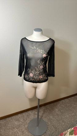 The Limited Brand, 100 Percent Nylon Sheer Pretty Black Top