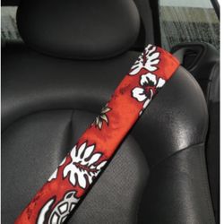 Padded Seat belt Covers Hawaiian print set of 2