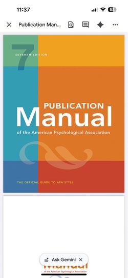P U B L I C AT I O N  M a n u a l of the American Psychological Association