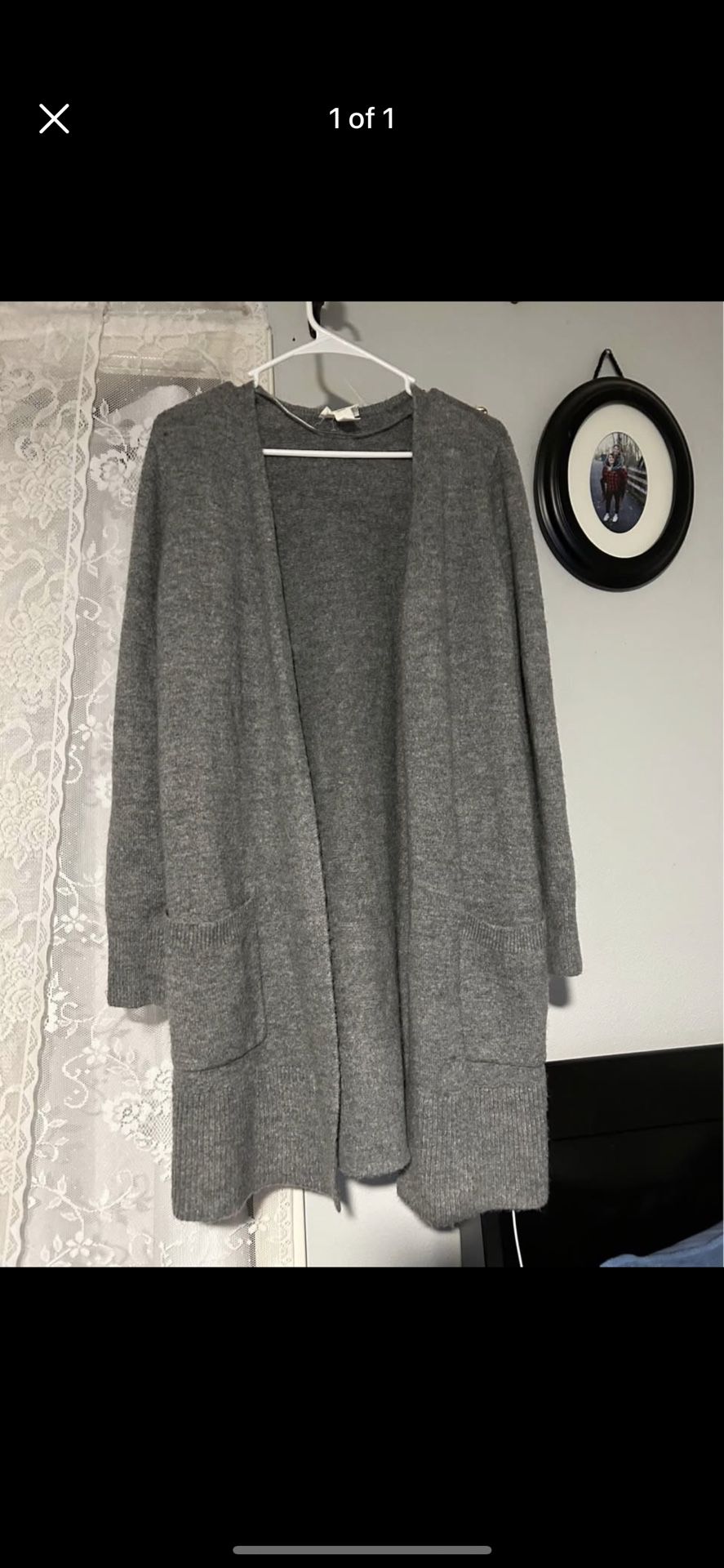 Loft brand womens gray cozy cardigan