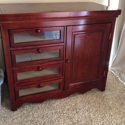 Wood storage cabinet