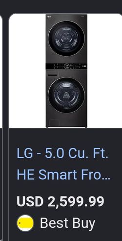 LG 5.0 Cu. Ft. HE Smart Stacked Washer Dryer