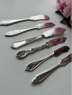 Antique Silver-Plated Butter Knives Set (Oneida & Rogers & Bro.) – 6 pcs ✨