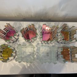 8 Prism Glass Candle Holders, Will Sell Separate 