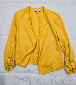 Nine West Mustard Yellow Open-Front Jacket / Blazer – Size Small