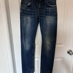 Levi Strauss Selvedge White Oak Cone Denim Jeans 29 x 32 Crafted In Los Angeles