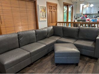 Leather modular couch