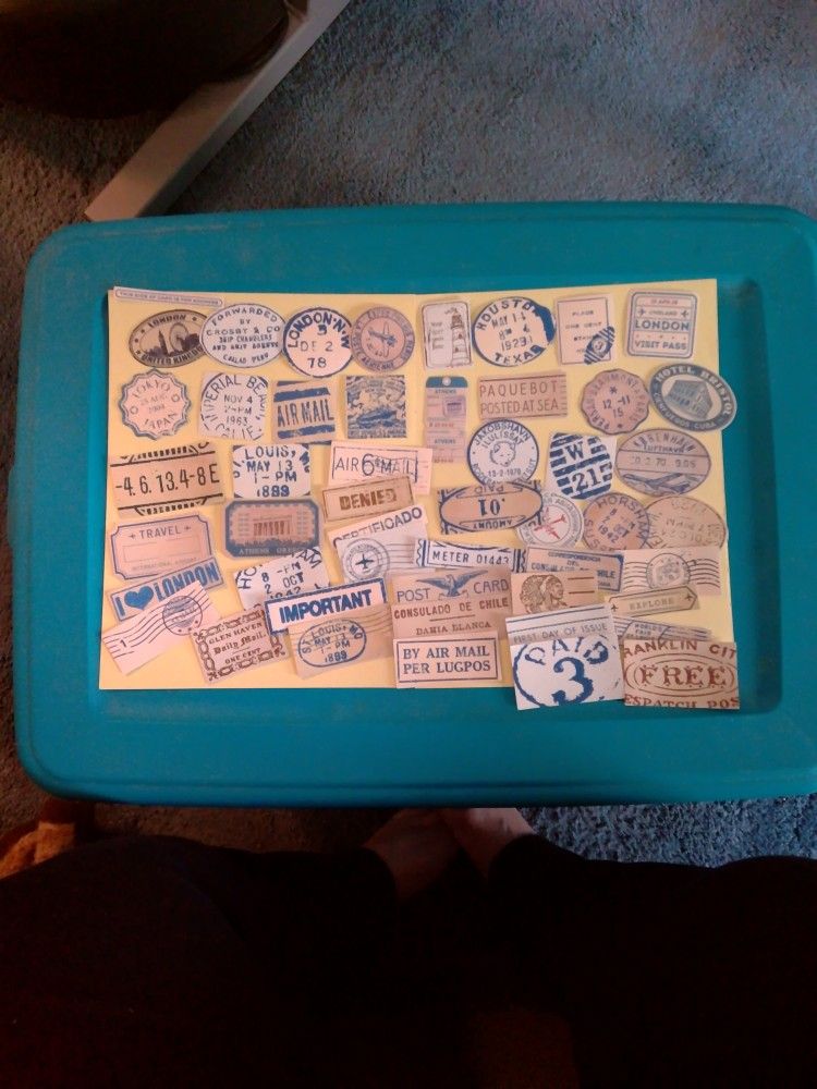 50 Ct. Antique Looking Postal Stampings Stickers