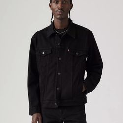 Levi’s Men’s Trucker Jacket (Size S) – Black Denim – Original Style