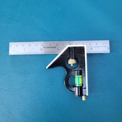 Pittsburgh  Combination Square, 6 in, Black, Zinc