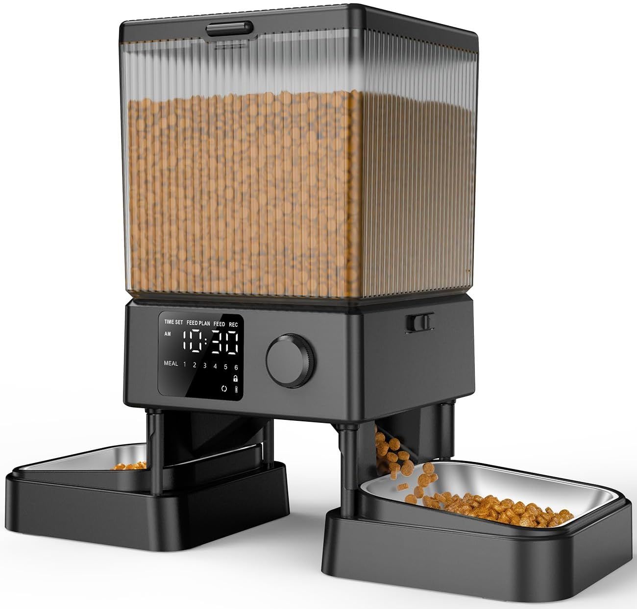 Oneisall Automatic Cat Feeder, 20 Cups/5 Liter Automatic Cat Food Dispenser for Small Pets Indoors, Timed Cat Feeder for Dry Food