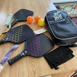 JoncAye Pickleball-Paddles-Set of 4 Rackets with Balls and Bag | USAPA
