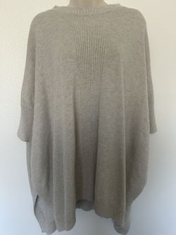 Woven Beige Poncho/ Sweater