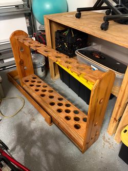 Fishing pole rack