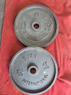 BMI OLYMPIC. 2" HOLE 45LB PLATES TOTAL 90lbs
11525 S HALSTED /7111.S WESTERN
90$ CASH ONLY AS IS