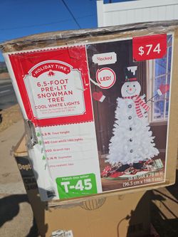 Holiday Time 6.5-Foot Pre-Lit Snowman Tree
