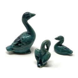 Antique Miniature Duck Family Figurines