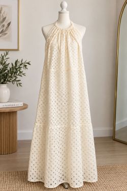 Vitamin A Swim Ivory Eyelet Maxi Cover Up XXL