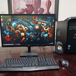 Gateway desktop Computer.  windows 10. Good Working Condition.  Intel Core i3 processor.   1 Tb Hard Drive.   vlc DVD Reader.  monitor LG  24 inches. 