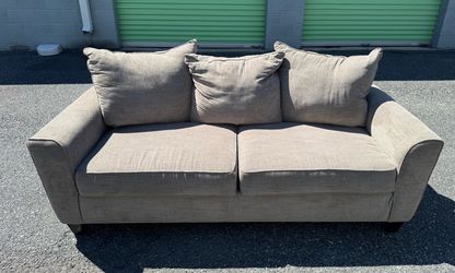 Modern Beige Fabric Sofa Couch - 81”