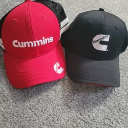 2 Brand New Cummings Hat - Adjustable fitting Velcro strap Black/Red