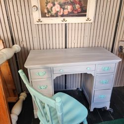 Beachy Coastal Desk And Chair