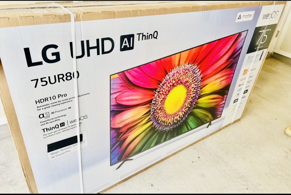 LG 75" UR8000 4K UHD AI ThinQ Smart TV With Magic Remote Brand New In Box Delivery Available