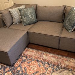 102” 4-Piece Modular Sectional Sofa (Steel Gray-Blue) 