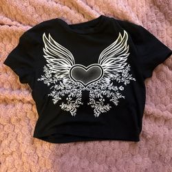 Black Decal Crop Top