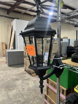 OUTDOOR WALL LANTERN Black Finish • Clear Beveled Glass •