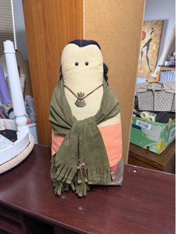 Handmade Folk Art Doll Door Stopper