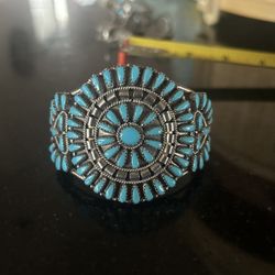 Signed VJB Zuni Needlepoint Cuff