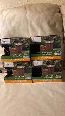 Mainstays Solar-Powered LED Post Cap Lights – Set of 4