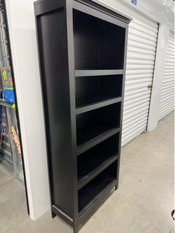 Tall Black Bookcase / Bookshelf – 72” x 32” – 5 Shelf Display Cabinetj