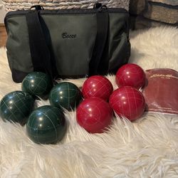 Eddie Bauer Bocci Ball Set In Canvas Bag MISSING PALLINO BALL