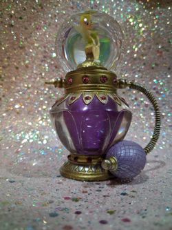 Disney Tinkerbell Mini Water Snow Globe Atomizer Perfume Bottle Rhinestones Rare
