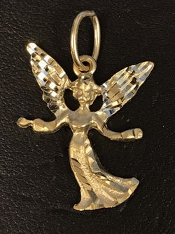 Gold angel charm pendant