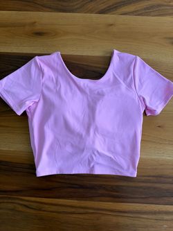 Pink Crop Top Short Sleeve- small