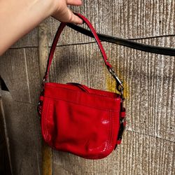 Vintage Red Coach Shoulder Purse 