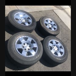 4 X 235/70r17  6x5.5 6x139.7 Stock FJ Cruiser Chrome Tacoma Tundra Sequoia Rims Wheels 4Runner Yukon Tires!!
