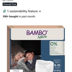 Bambo Nature Premium Dreamy Night Pants, Pull Up Pants8-15 size ~ Pañales talla 8-15