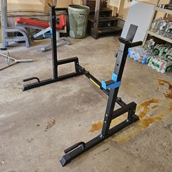 Adjustable width & height squat bench rack