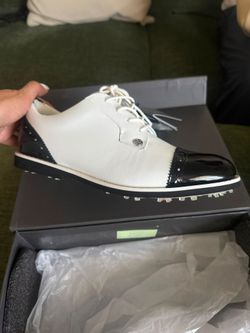 G/FORE Golf Shoes White Black Cap Toe