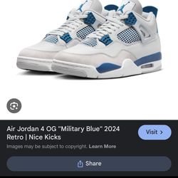 Deadstock Early Release Military Blue 4s Size 10.5 Me 