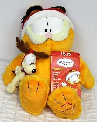 Paws Christmas Garfield & Odie w/ Book 25th Anniversary Plush Stuffed Animal 20"
