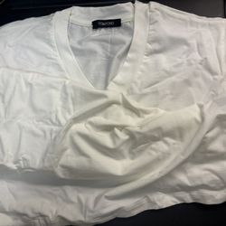 Tom Ford Men's Cotton Jersey V-Neck T-Shirt White Size L Short Sleeve