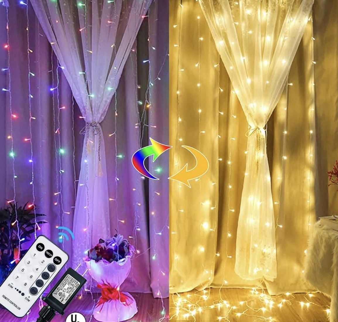 304 LED curtain lights, Luces de cortina, halloween lights