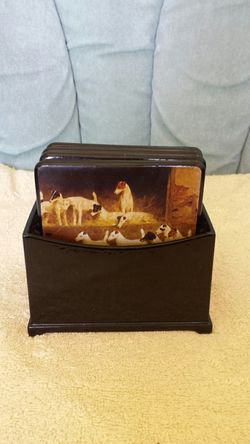 Smooth Fox Terrier Coasters Set Totteredge Eleven Lacquered