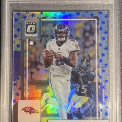 2022 Donruss Optic Lamar Jackson Stars PSA 10 No 13 Pop 8 Gem Mint Ravens MVP