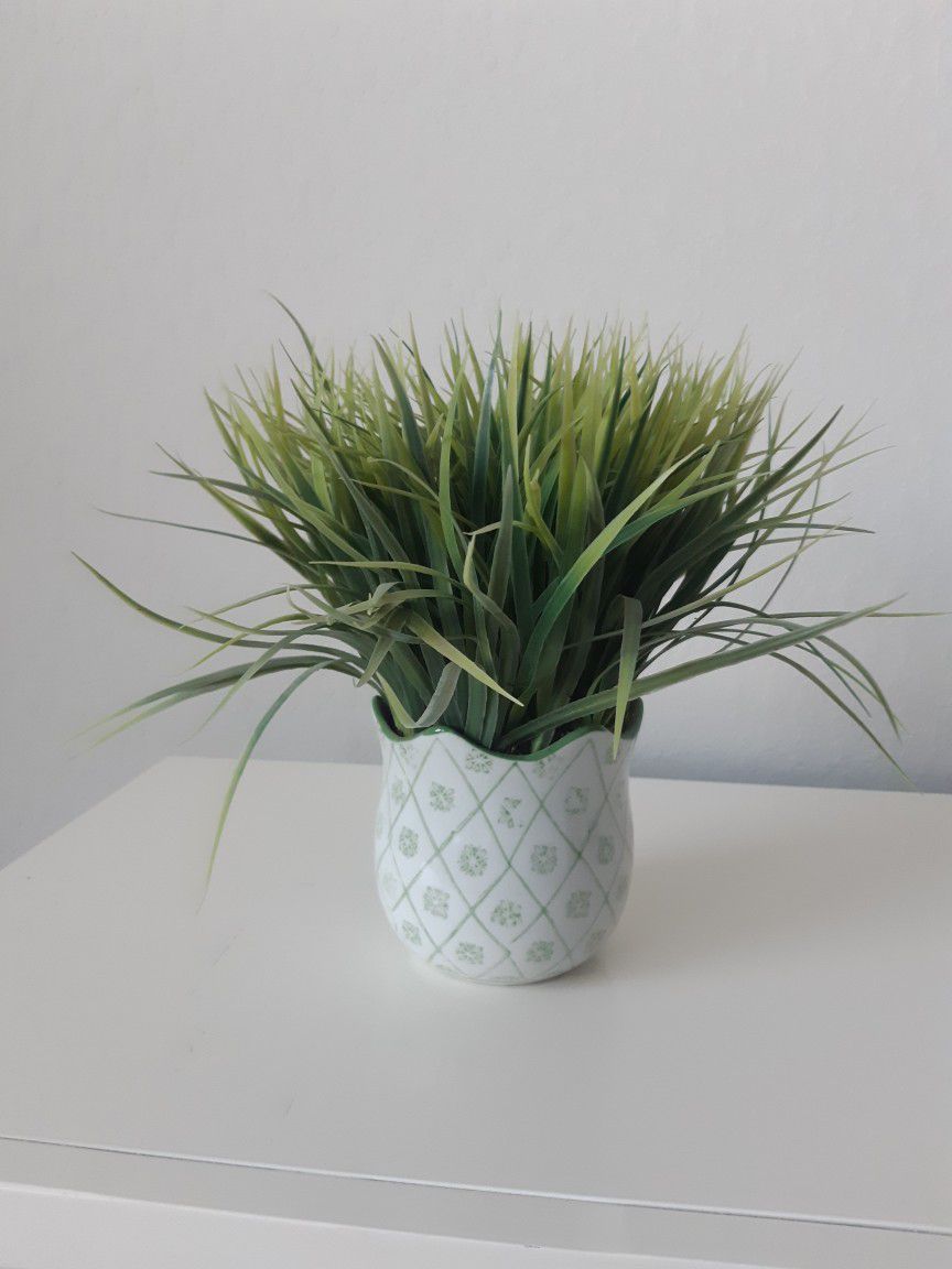 Fake Plant With Ceramic Vase